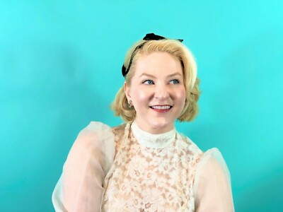 Vintage 1950s Swirl Hat-Nip by Danciger Black & Beige Round  display picture 3