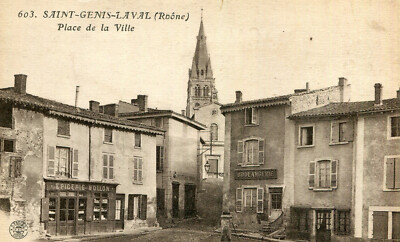 Carte Postale Ancienne CPA 69 - Saint Genis Laval, Place Du Marché (Début 1900, Noir Et Blanc)