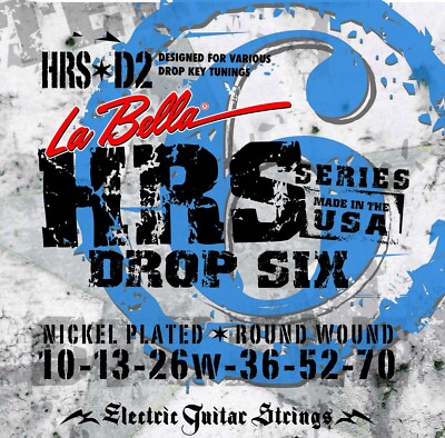 La Bella Drop Tuning HRS-D2 vernickelt rund gewickelte E-Gitarre 10-70