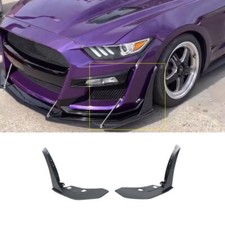 Black Fits 15-23 Ford Mustang Gt500 Style Front Bumper Corner Winglet Splitters Black Fits 15-23 Ford Mustang Gt500 Style Front Bumper Corner Winglet Splitters