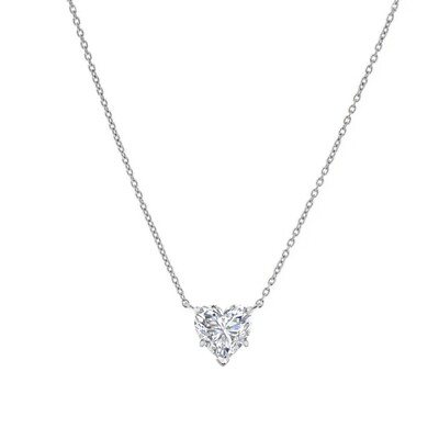 IGI F/VVS 3 Kt Herz Lab Created Grown Floating Diamond Collier 14K Weißgold