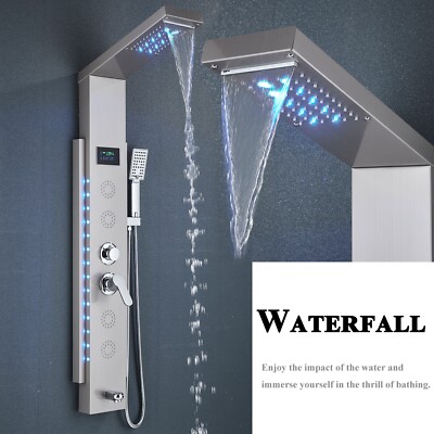 Colonna Doccia Idromassaggio Acciaio Inox | 3 Funzioni + Display LCD | Miscelatore Integrato - Foto 11