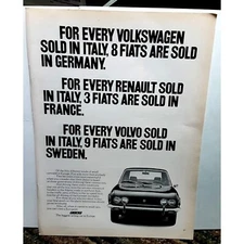 1971 Fiat Best Selling Car In Eurpoe Original Print Ad vintage
