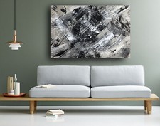 Quadro grigio bianco moderno astratto stampa tela quadro arte da parete ritratto fantastico