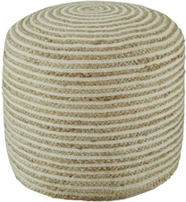 Pouf Jute & Cotton Ottoman Hand Woven Décor Braided round floor cushions Cover