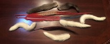 Antique Vintage Millinery Hat Feathers Fur 9 Piece LOT