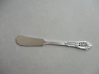 One Wallace Rose Point Sterling Silver Flat Handle Butter Spreader(s) 5.5" EUC
