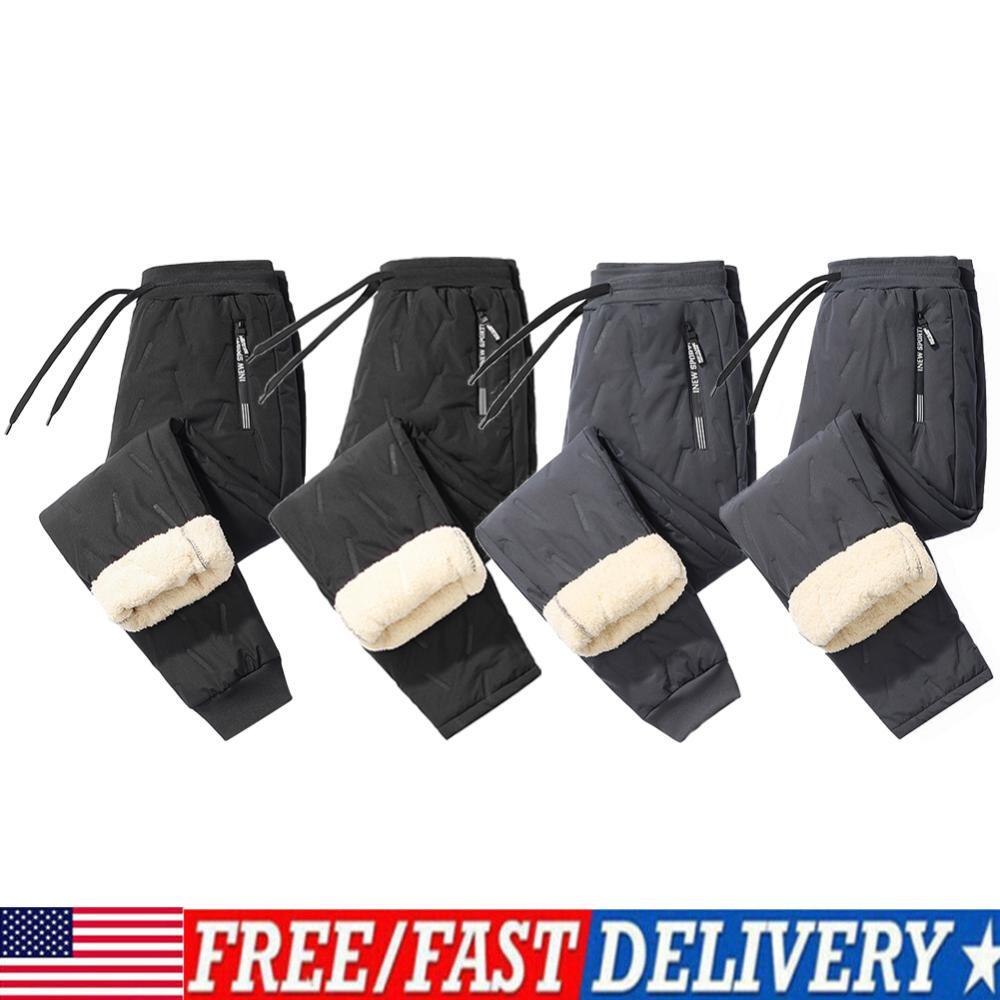 Men's Thermal Fleece-Lined Winter Sweatpants - Thick Sherpa Athletic Pants for Warmth