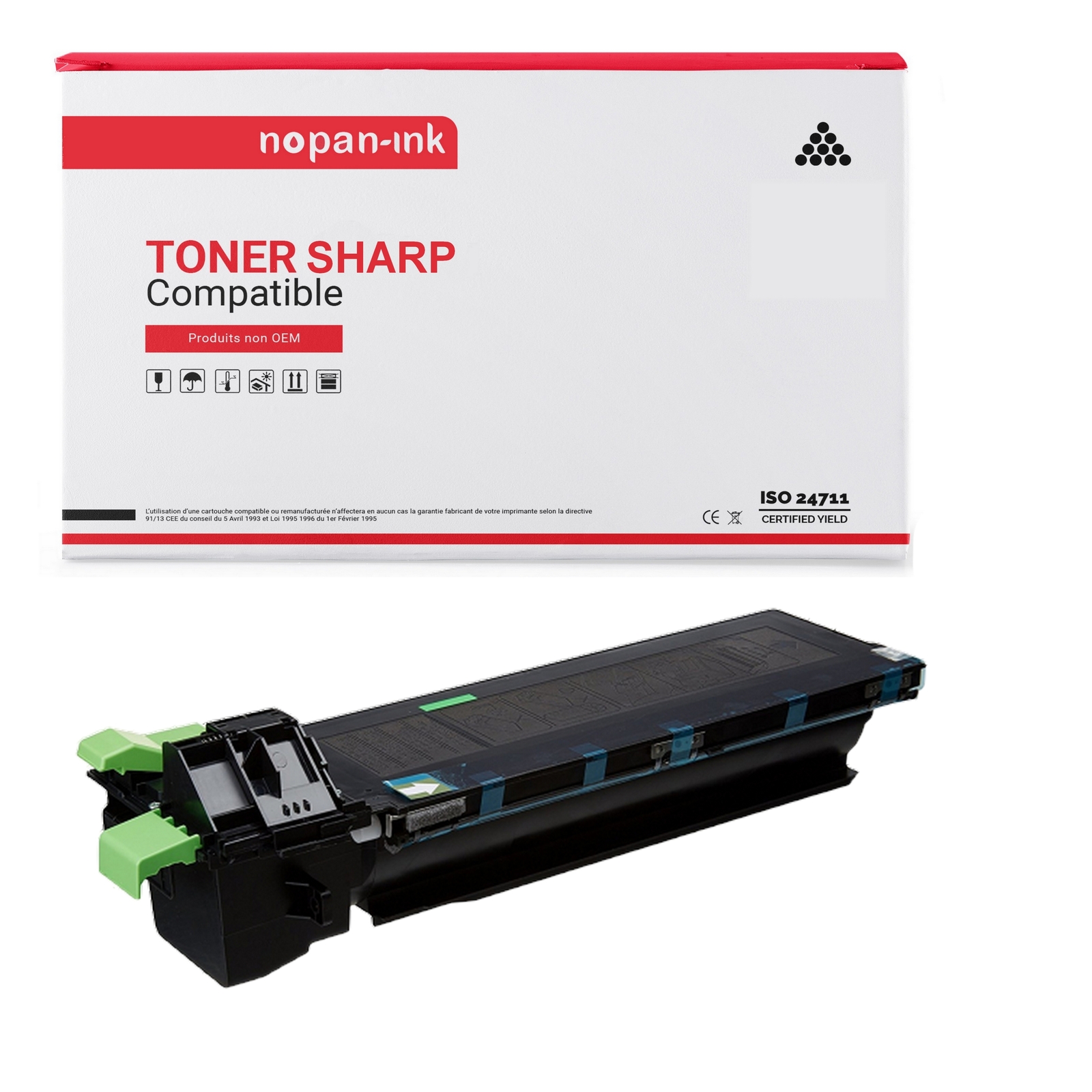 Toner compatible Sharp AR-202LT noir haute capacité Nopan-Ink anti-bavure