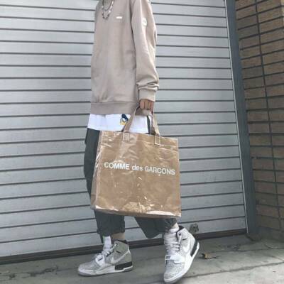 comme des garcons paper tote bolsa