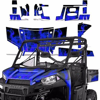 polaris ranger decal utv sxs wrap sticker ice graphic kit blue red