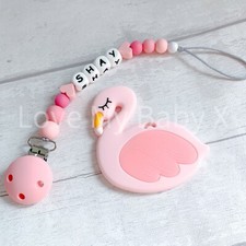 Personalised DUMMY CLIP Pacifier Clip Baby Shower Gift Christening New Baby Gift