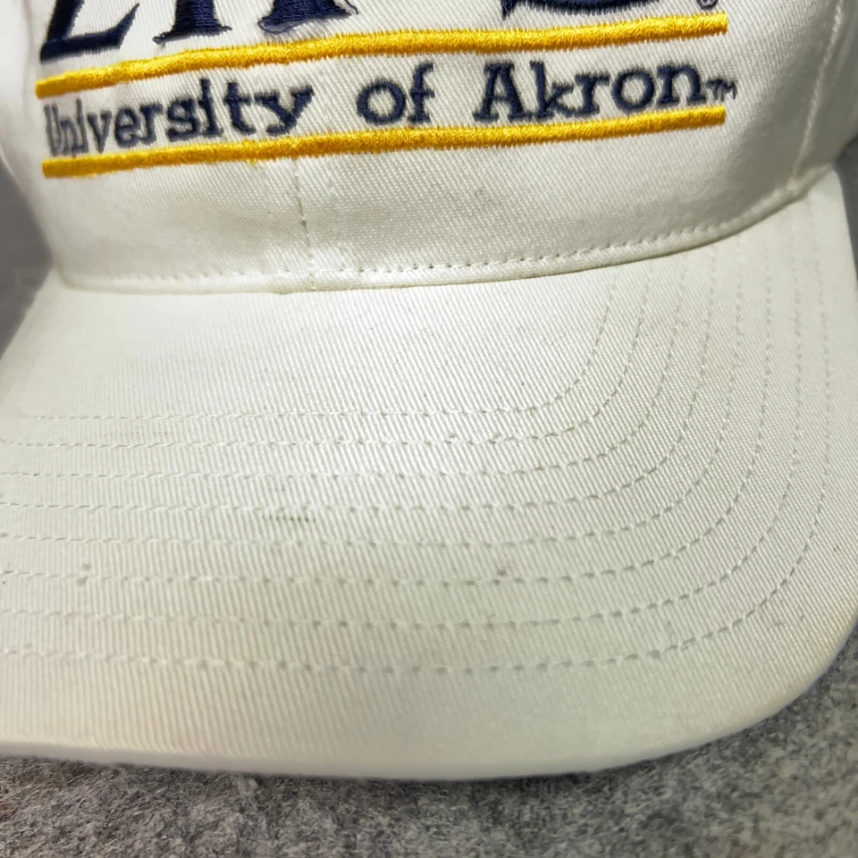 Vintage Akron Zips Mens Hat Snapback White Bar The Game Cap College Football ^ - Image 3 of 4