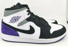 nike air jordan 1 mid se white court purple black