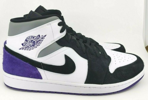 Nike Air Jordan 1 Mid SE UK 17 White Court Purple Black 852542-105 | eBay