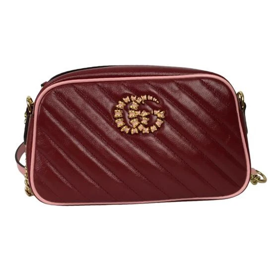 Borsa donna Gucci Marmont Matelasse GG tracolla trapuntata rossa taglia S