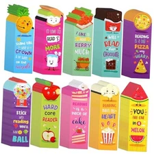  Pieces Scratch and Sniff Scented Bookmarks Kids Fruit Food Theme Sayings 300