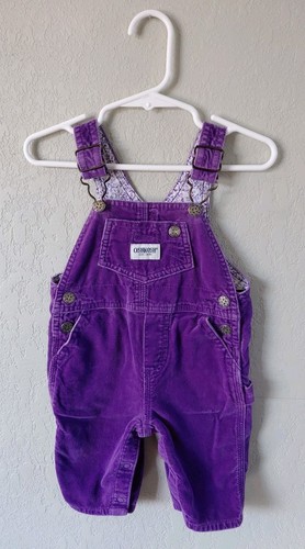 Oshkosh lila Samt Baby Overall mit verstellbaren Trägern Größe 3-6 Monate süß