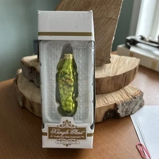 NEW Kringle Glass Green Pickle Christmas Tree Ornament by Kurt S. Adler