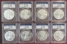 Lot Of (8) American Silver Eagle PCGS MS69 2017 First Strike .999 West Point