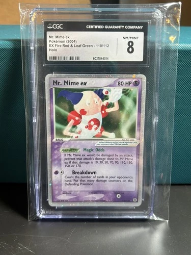 CGC 8 MINT Mr. Mime ex 2004 EX Fire Red & Leaf Green 110/112 Holo Pokemon Card