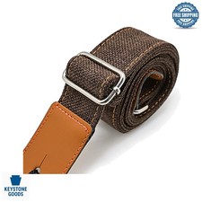 Country Style Ukulele Strap with Genuine Leather Ends Adjustable Fit