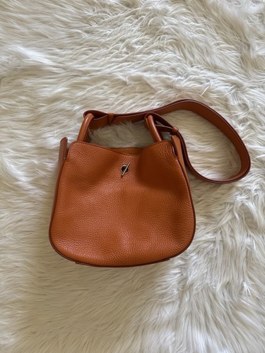 Michino Paris Calfskin Leather Shoulder Bag Orange