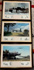 Set of 3 Keith Woodcock World War 11 Framed Prints, Signed, brilliant condition
