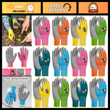 12 Pairs Kids Gardening Gloves - Rubber Coated Yard Work Gloves for Ages 6-8