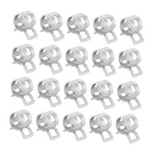 20pcs Spring Band Type Hose Clamps Fuel Line Hose Spring Clip 8mm Silver