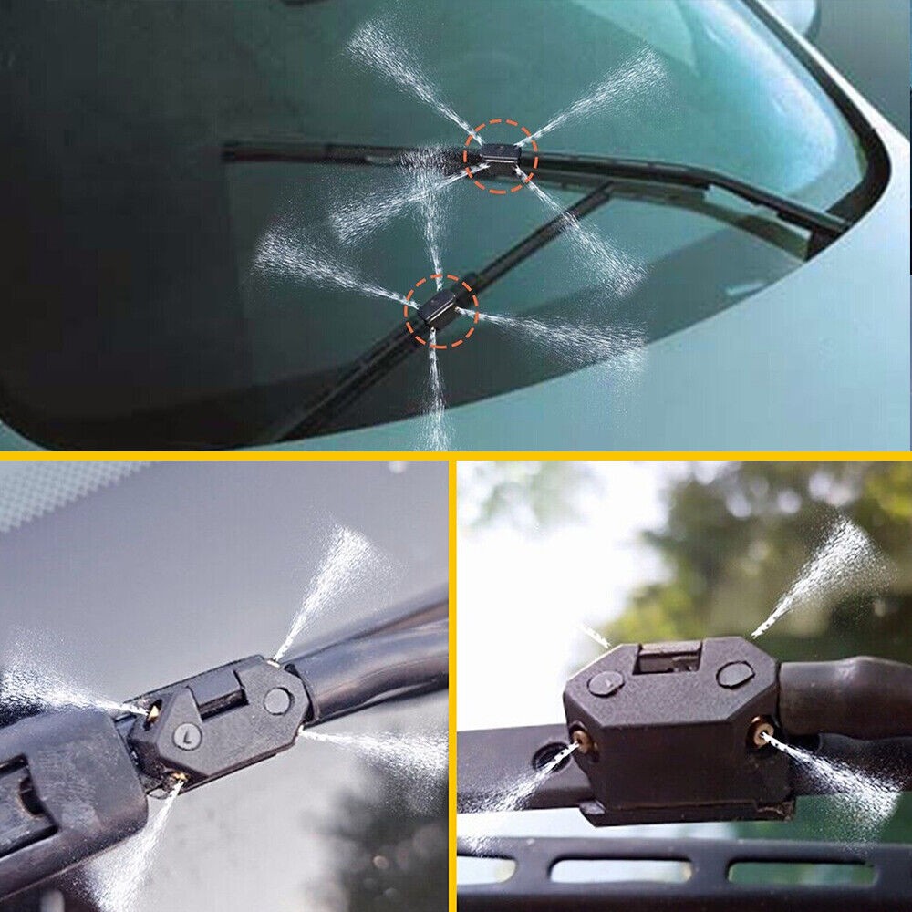 Universal Car Windshield Wiper Washer Squirter Nozzle Spray Jet Kit Fluid Hose A