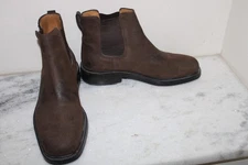 COLE HAAN MENS PULL ON ANKLE BOOT DARK BROWN SUEDE 9 1/2 M CO2861 *READ*