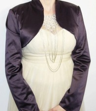 RESTPOSTEN ! SATIN BOLERO LANGARM DUNKEL LILA GR S/M 20 ST&Uuml;CK