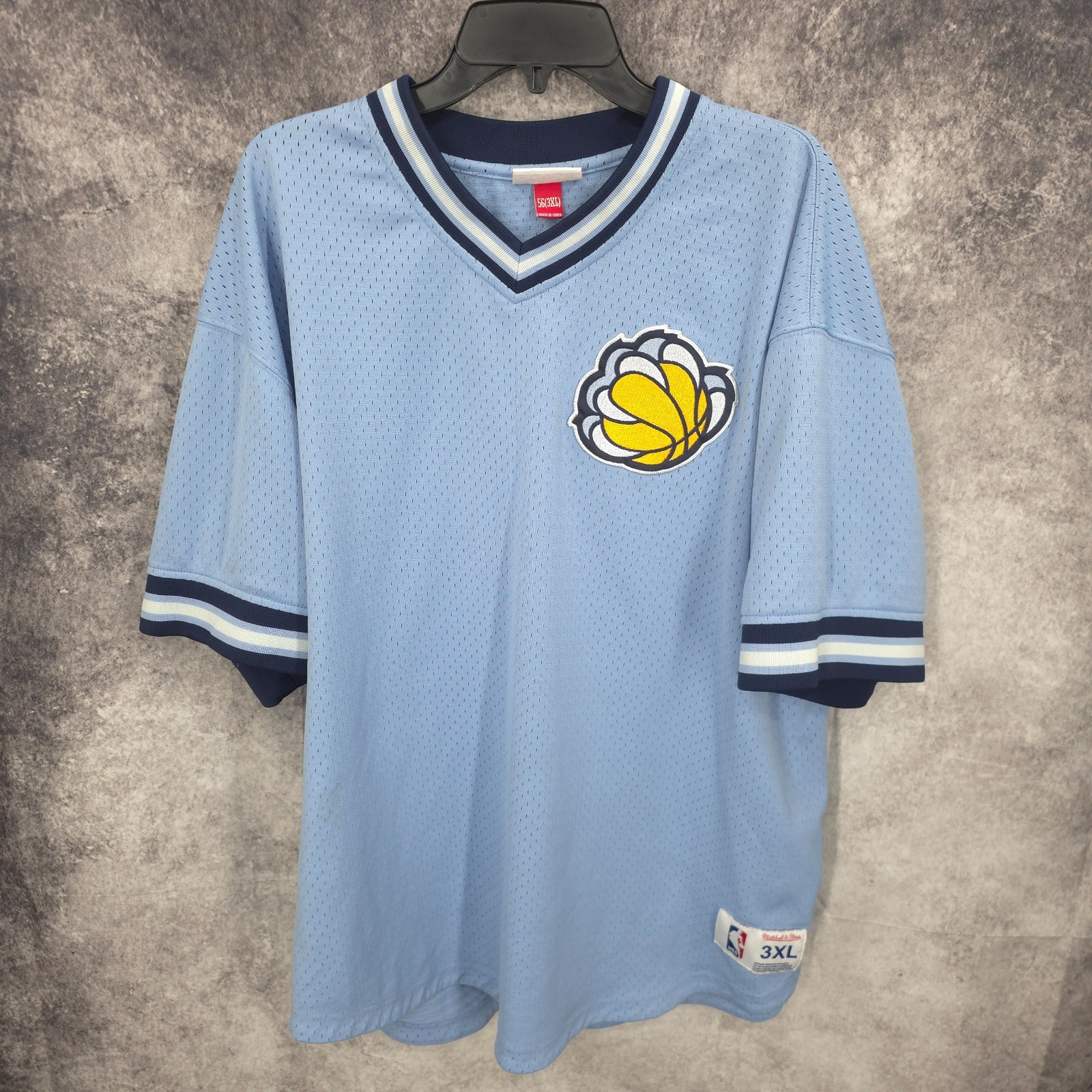 Memphis Grizzlies Mitchell & Ness Warm Up Jersey Top Shirt Mens 3XL Blue Retro