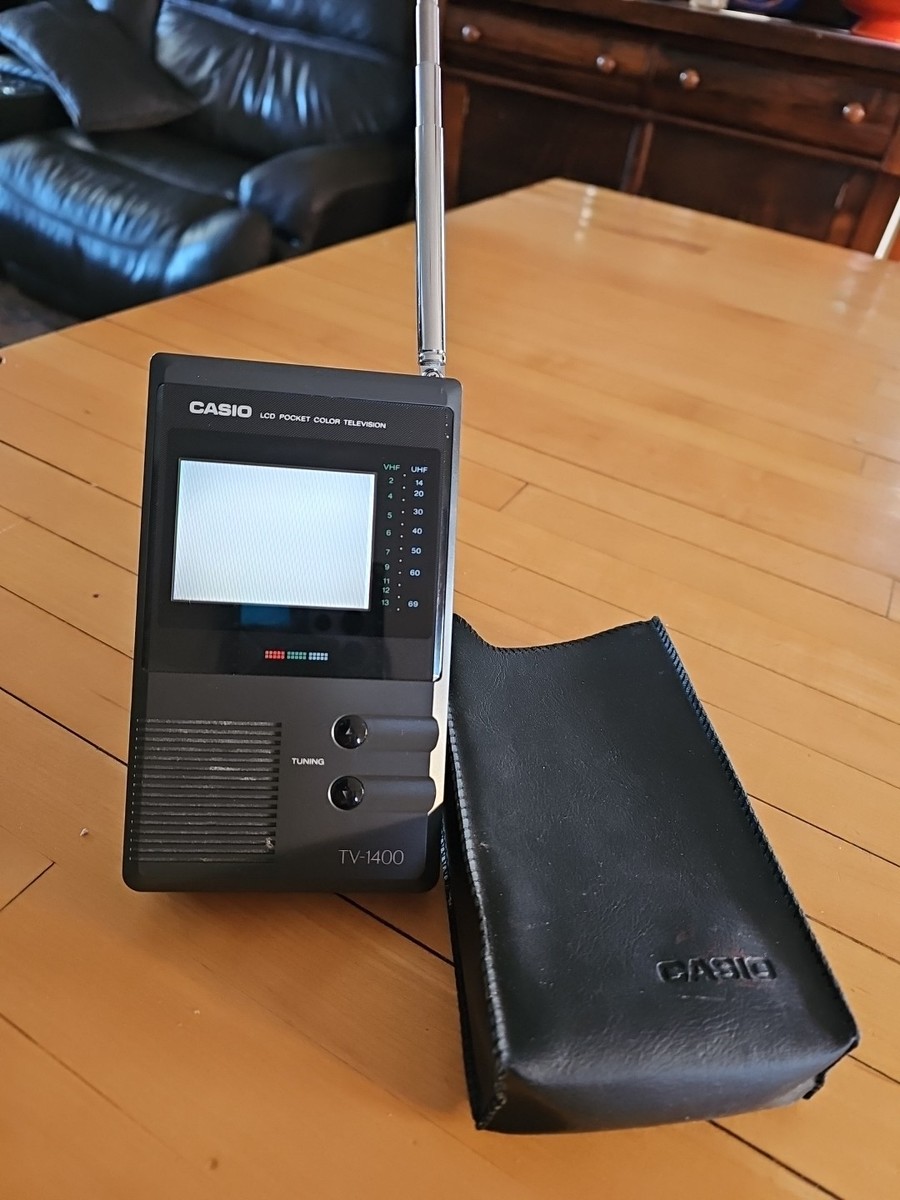Vintage Casio Pocket Television TV-1400 W/ Case Works | eBay