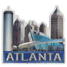 Atlanta Georgia Collage Skyline Foil Magnet 3.0"x 2.5"x 0.125"