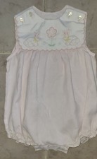Vtg Baby Togs Bubble Romper Embroidered Easter Bunnies  6/9 Months