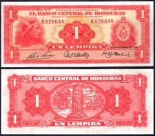 HONDURAS 🇭🇳 P45b * 1 LEMPIRA* ND 28/12/1951* UNC* USA SELLER