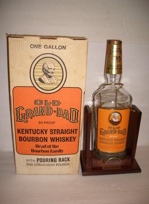 vintage Old Grand-Dad Kentucky Bourbon Whiskey 1 Gallon Bottle - Cradle - Box
