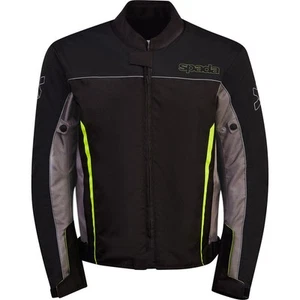 Spada Pace Ce Motorcycle Motorbike Textile Jacket Black / Fluo Yellow