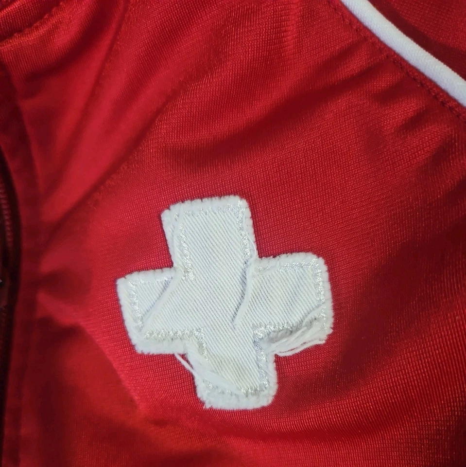 Wet Seal Y2K Nylon 'Suiza' Cremallera Deportes Jogger Chaqueta Rojo Emo Talla M Foto 3 de 4