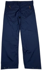 Vtg Eastern Mountain Sports Pants Women (M) Navy Rain Nylon Drawcord Adjust Cuff