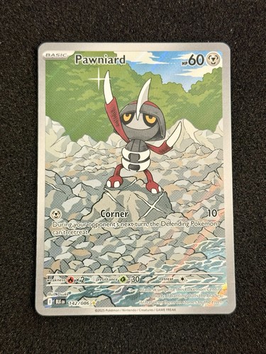 Pokémon TCG Pawniard 142/086 Illustration Rare Black Bolt Near Mint Fast Ship