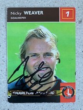 Charlton Athletic - Nicky Weaver 2008/09 Championship Genuine Signed Trade Card.