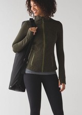 Lululemon 4 Define Jacket Black / Brave Olive / Dark Olive Full Zip Luon W4AATS