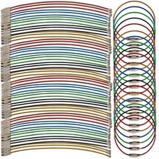 50PCS 5.9" Steel Wire Keychain, Colored Nylon Coated Stainless Steel Metal