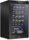 Schmecke 24-Bottle Wine Cooler with Lock | Digital Temp Control | Black