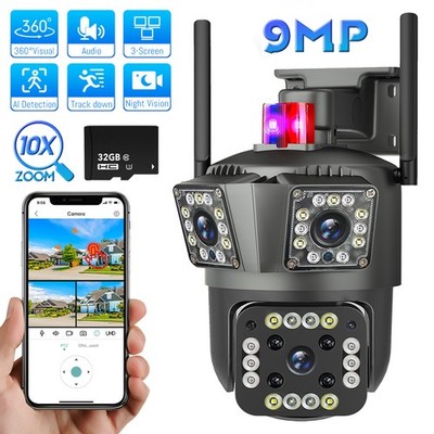 Camaras De Seguridad Wifi Exterior 4K HD Inalambrica Con Vision Nocturna Video