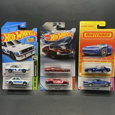 Hot Wheels Lot Of 6 ford dodge Chevy Red White And Blue Pairs 1/64 matchbox 