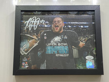 Framed Nate Gerry Signed 8x10 Photo SB LII NFL Philadelphia Eagles 2018 JSA COA